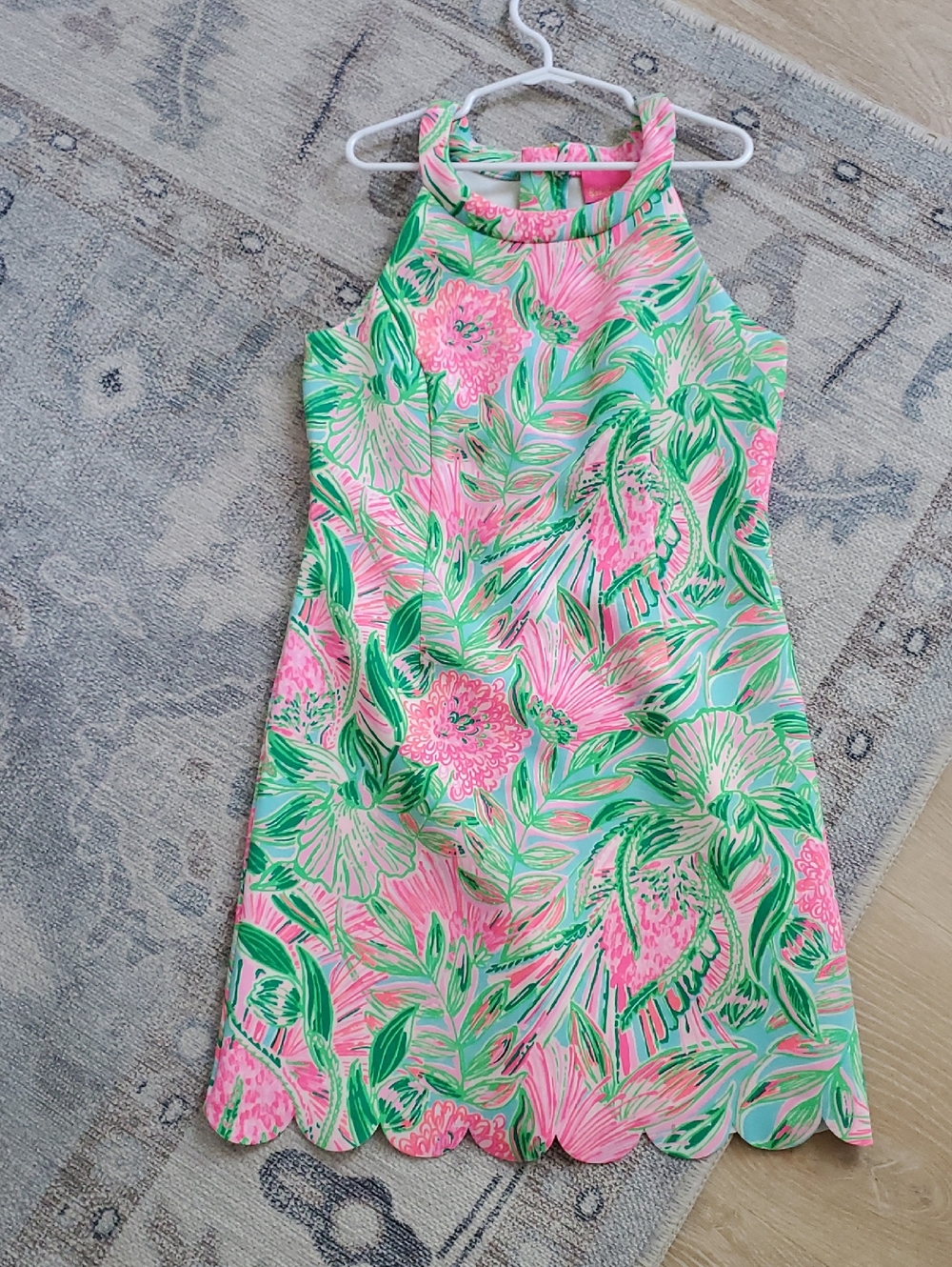 Lilly Pulitzer Girls Sophelia Shirt Dress Blue Horizon Coming In Hot Sz10